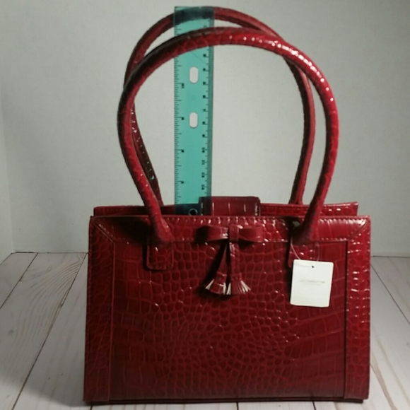 Liz Claiborne Burgundy Small Handbag Snap Closure Y2K 2000s Purse - Picture 6 of 8